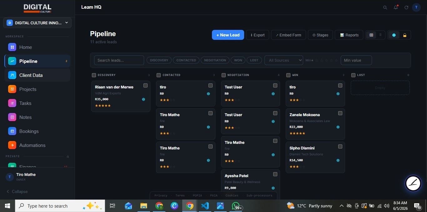 Leam feature screenshot